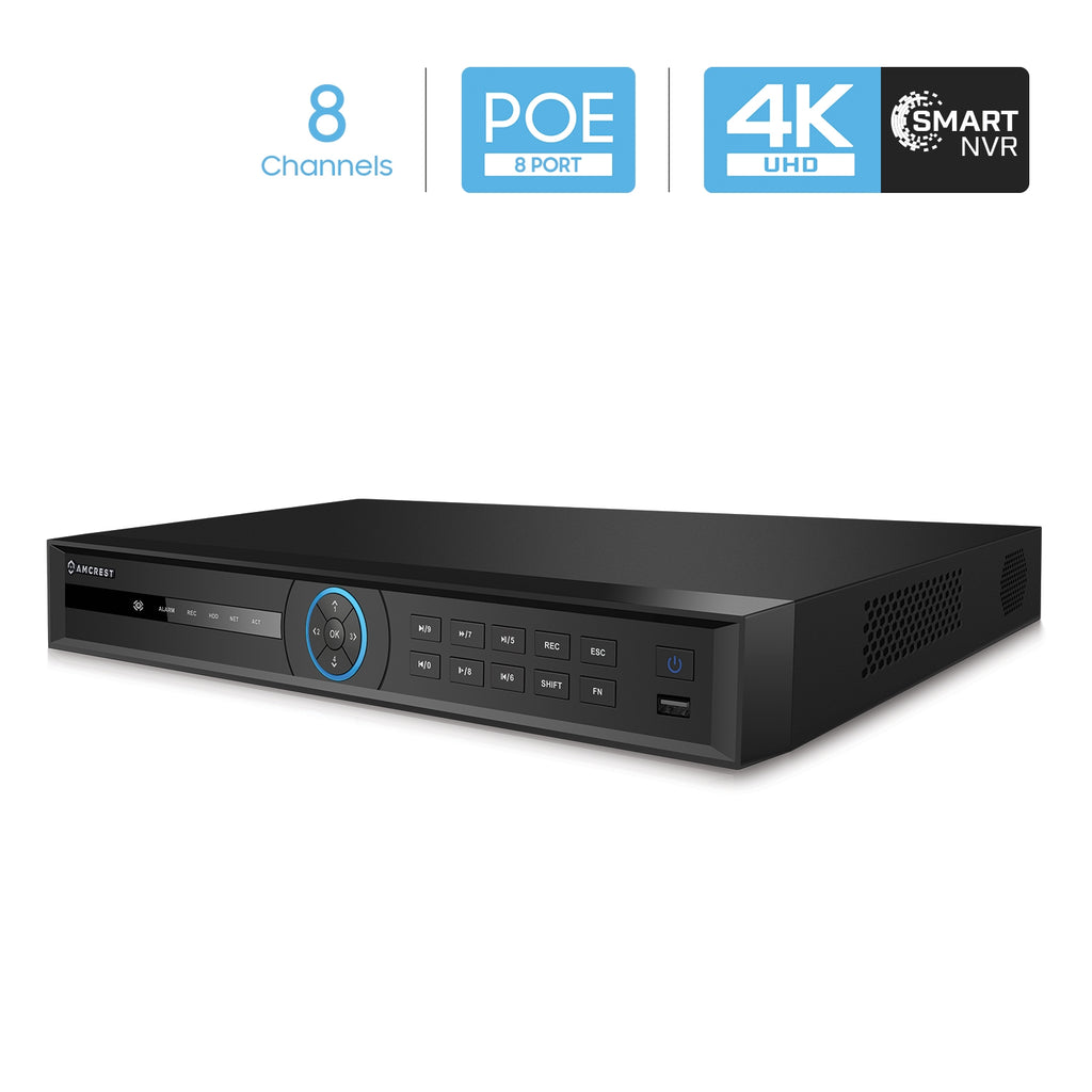 Amcrest 4K 8CH AI NVR Supports up to 2x 8TB HDD Smart NVR NV4208E-AI