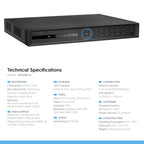 Amcrest 4K NV4216E-AI 16CH AI NVR, 16-Port PoE, Smart NVR, Facial Recognition, Facial Detection & Vehicle Detection - Supports 16 x 4K IP Cameras, Supports 2 x 8TB Hard Drives (Not Included)