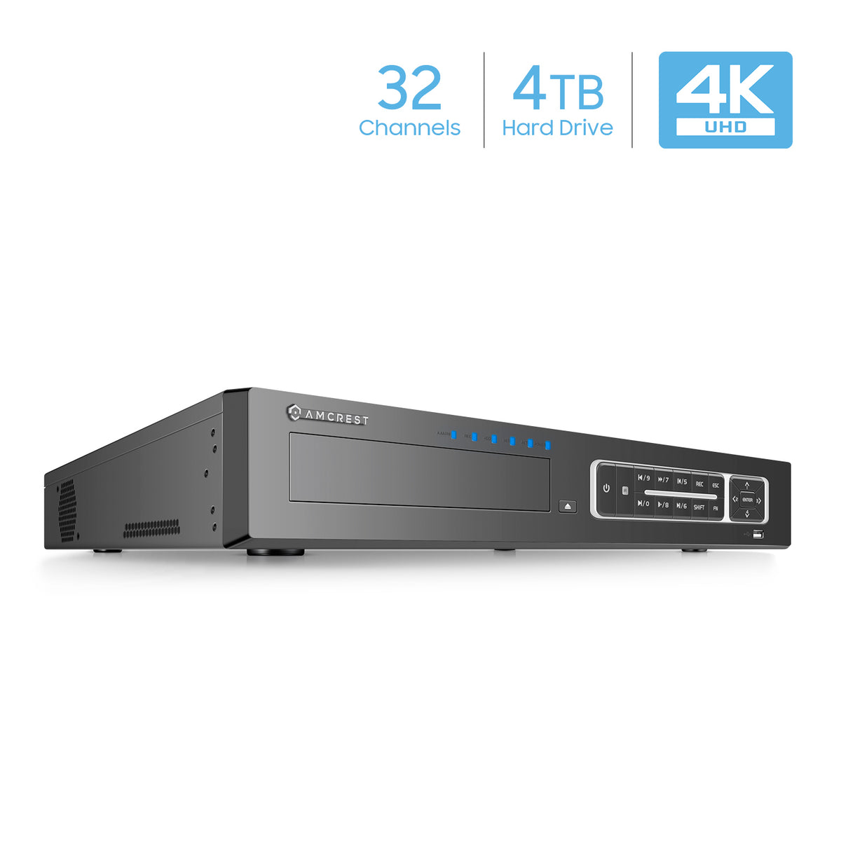 Amcrest NV4432-4TB 32 Channel Network Video Recorder - Supports 8-Megapixels @ 30fps Realtime, USB Backup, Pre-Installed 4TB Hard Drive (Supports up to 24TB Hard Drive) and More