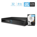 Amcrest 4K NV5232-4TB (32CH 1080P/3MP/4MP/5MP/6MP/4K/12MP) Network Video Recorder - Supports up to 32 x 4K IP Cameras, Pre-Installed 4TB Hard Drive (Supports up to 2 x 10TB Hard Drives) (No PoE Ports Included)