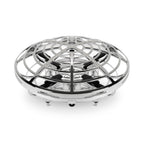 Amcrest Hand Controlled Drone for Kids, Mini Hand Operated Flying Ball Drone with 2 Speed Modes, 360° Rotating LED Lights, Interactive Infrared Induction, OB1-M Force (Metallic Silver)