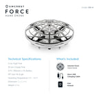 Amcrest Hand Controlled Drone for Kids, Mini Hand Operated Flying Ball Drone with 2 Speed Modes, 360° Rotating LED Lights, Interactive Infrared Induction, OB1-M Force (Metallic Silver)