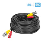 Amcrest 4K Security Camera Cable 60FT BNC Cable, Camera Wire CCTV, Pre-Made All-in-One Video and Power Cable for Security Camera, HDCVI, HDTVI Camera, Analog, DVR (SCABLE4K60B-PP)