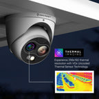 Amcrest UltraHD 4MP Hybrid Thermal Camera, AI Outdoor Security Turret PoE IP Camera, 98ft Nightvision, IVS, Fire Detection, Smoking Detection, Hot Trace, Built-in Mic, 4MP @25fps TC-1241EW-AI